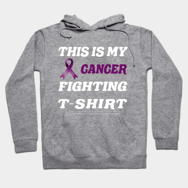 pancreatic Cancer purple Ribbon Fighting Hoodie by MarYouLi